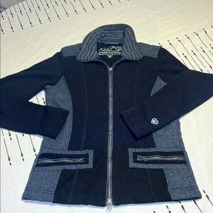 KUHL Brown and Grey Kashmira  Zip Sweater.  Mountain Culture.  Size XS
